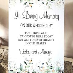 wedding remembrance table sign