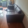 2 seater leather brown couch Image 3