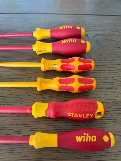 VDE Large Flat Head screwdrivers 1000v insulated