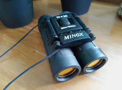 Vintage Minox BD 10x25 Compact Binoculars, German Precision Optics, Rare 99m/1000m Field of View,Folding Pocket Binoculars, Original Styling