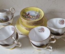 Vintage Royal Tara China Tea set Hunting scene