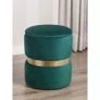 Deep green Art Deco pouffe with storage Image 6