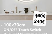 LED Bathroom Mirror Demister Speakers 100x70cm