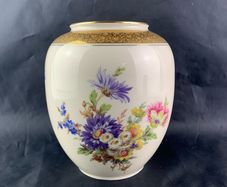 Mid Century Floral Pattern Bavarian Vase