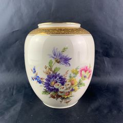 Mid Century Floral Pattern Bavarian Vase