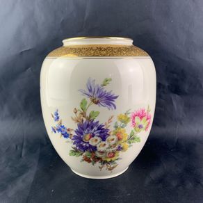 Mid Century Floral Pattern Bavarian Vase