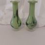 Fabulous Pair of Mid Century Matching Mouth-Blown Glass Vases In Lime Green with Swirls, Unknown Maker, Possibly Italian/Murano, Japanese or Chinese, Circa 1950 Image 5