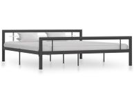 main image for ad Bed Frame Grey and White Metal 180x200 cm