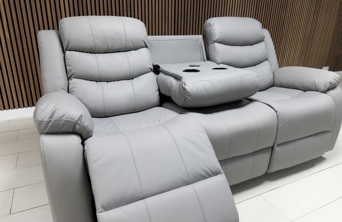 Roma Plus Light Grey Wireless Charging Recliner Sofa