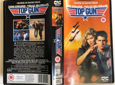 Top Gun [1986] Tom Cruise, Kelly McGillis, Val Kilmer, Meg Ryan, Anthony Edwards & Tom Skerritt (PAL VHS Cassette Movie)