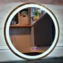 LED Bathroom Mirror Gold Frame Fog Free Image 3