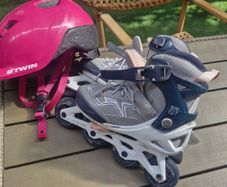 Girls skates + helmet