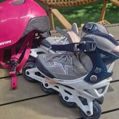 Girls skates + helmet
