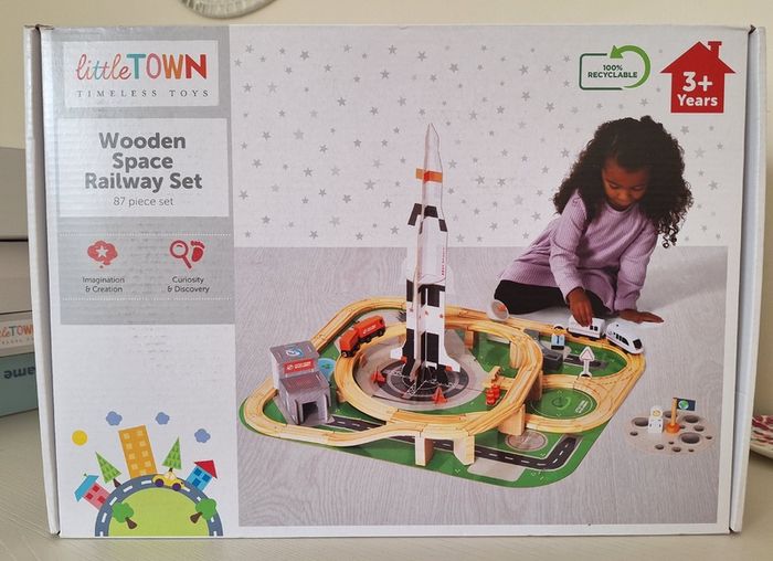 Little Town Wooden Space Railway Set