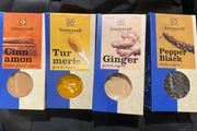 Turmeric ginger Ceylon cinnamon black pepper organic spices superfood