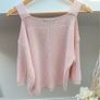 M&S Pink Rib Knit Cold-Shoulder Jumper Sweater Size 12 Image 4