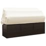 Outdoor Lounge Bed with Roof and Cushions Brown Poly Rattan Image 5