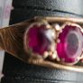 Vintage 9Ct Gold 375 Five Stone Garnet Solid Gold Ring 1,49g size S Image 9