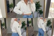 Oh Polly Size M Cream Teddy Fleece Quarter Zip Crop Top BNWT