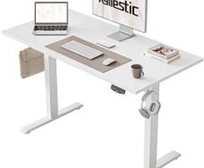 Electric Standing Desk 100 x 60cm Height Adjustable with Memory Control Panel White