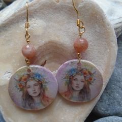 Handmade earrings,Gemstone earrings,Boho earrings,Drop earrings