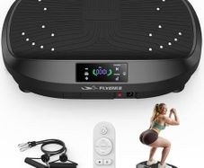 Upgrade Vibration Plate,120 Intensity Levels/5 Programs for Lymphatic Drainage Whole Body Weight Loss Exercises Machine,150KG Weight Capacity,Quiet for Home Use,with 2 Resistance Bands