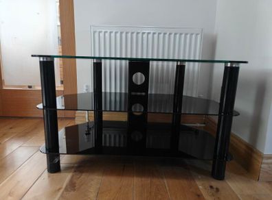 Black Glass TV Stand - Excellent Condition