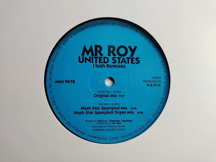 Mr. Roy - United States (Nush Remixes) - Music Man Records - QUINTESSENTIAL Dublin CLASSIC! Near MINT Condition!!