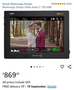 Blackmagic design Video Assist 7" 12G HDR