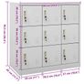 Locker Cabinet Light Grey and Blue 90x45x92.5 cm Steel Image 4