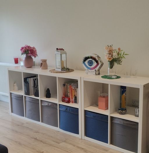 QUICK SALE (BARGAIN): IKEA White Cube Storage Shelves (Set of 2 Units) + Storage Bins | Excellent Condition - Collection D13