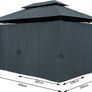 Gazebo 3 x 4 m Water-Repellent Metal Garden Stable Robust Side Walls Garden Image 9
