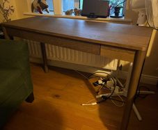 IKEA Tonstad dark oak veneer desk with drawer