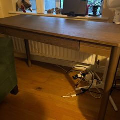 IKEA Tonstad dark oak veneer desk with drawer