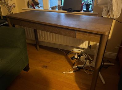 IKEA Tonstad dark oak veneer desk with drawer
