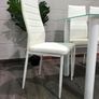 Compact Glass Dining Table Set Seats 4, White Image 3