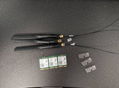 3x Complete Intel Wireless-AC 9560 M.2 Wi-Fi Kits | Antennas, Cables & Clips Included