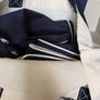 Ex display 600TC French navy Kingsize duvet cover and 2 kingsize pillowcases in tote bag Image 4