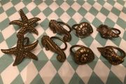 Vintage Brass Napkin Rings x 8