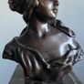 Art-Nouveau Bust Of A Woman - Bronze, Marble, Signed Image 10
