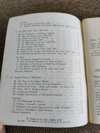 Irish History 1477 to 1603 by M O Dubhghaill 1970 in good condition with some signs of wear on the cover 136 pages FREE STANDARD POSTAGE INCLUDED