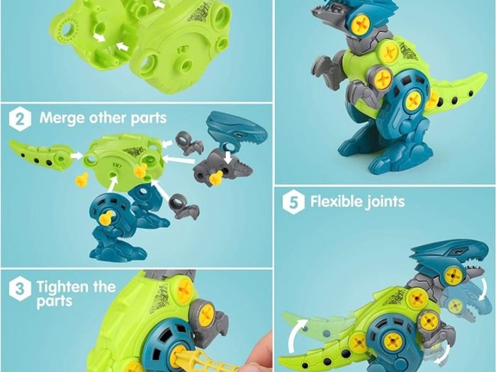 Take Apart Dinosaur Toys for Kids with Storage Box Electric Drill, DIY Construction Build Set Educational STEM Gifts for Boys Girls (FREE POSTAGE)