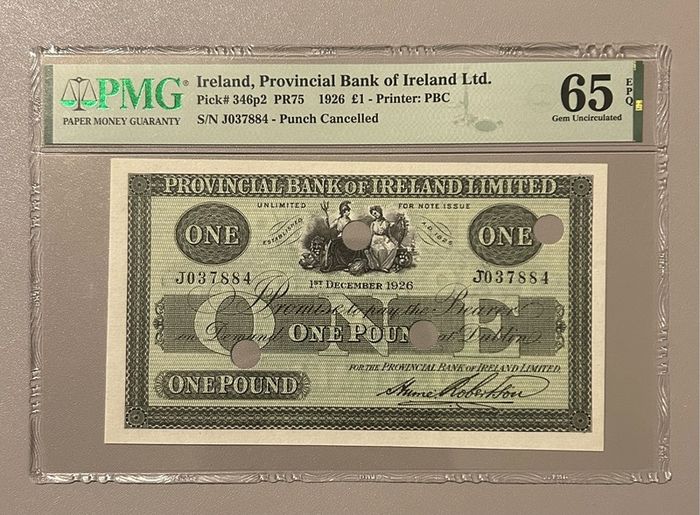 Irish 1 Pound 1926 Pmg65 Gem Uncirculated