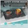 Double Ceramic Hob, Double Electric Hob Portable 30cm with 4-Hour Timer, 9 Power up to 2800W, Safety Lock, for All Type Pot Image 5