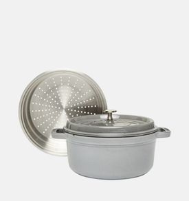 staub 24cm casserole with steamer