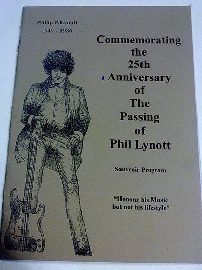Programme for Roscommon event to commemorate 25th anniversary of the death of Thin Lizzy star Phil Lynott
