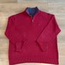 Vibrant Red Tommy Hilfiger Cotton Knitted Half-Zip Image 4