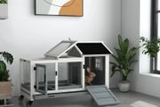 Wooden Rabbit Hutch, Guinea Pig Cage, with Removable Tray