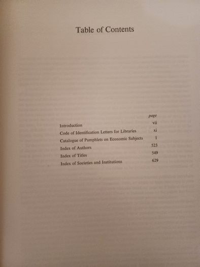 A Catalogue of Pamphlets on Economic Subjects