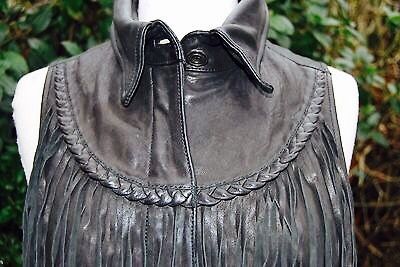 All Saints real leather fringe gilet